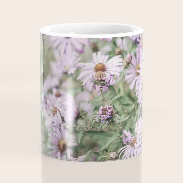 Joyful Little Flowers x purple modern botanical photograph Coffee Mug Gallery Image 4