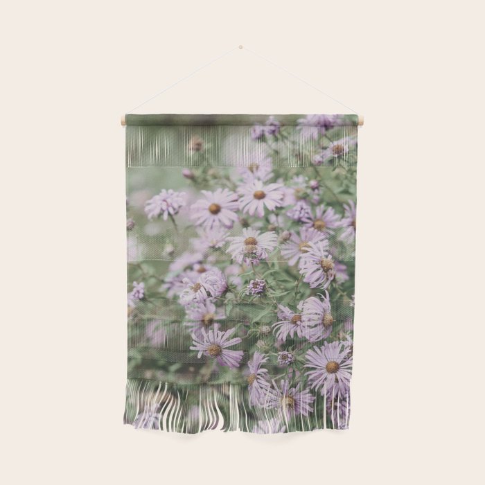 Joyful Little Flowers x purple modern botanical photograph Wall Hanging Gallery Image 1