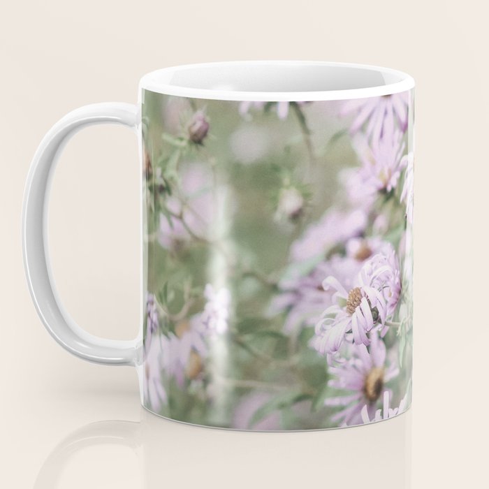 Joyful Little Flowers x purple modern botanical photograph Coffee Mug Gallery Image 3