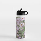 Joyful Little Flowers x purple modern botanical photograph Water Bottle Gallery Image 1