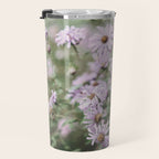 Joyful Little Flowers x purple modern botanical photograph Travel Mug Gallery Image 3