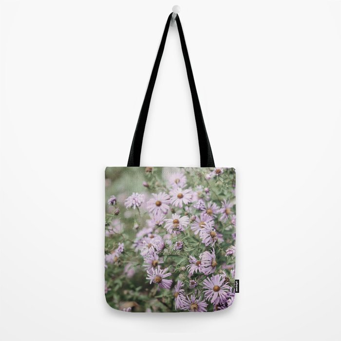 Joyful Little Flowers x purple modern botanical photograph Tote Bag Gallery Image 2