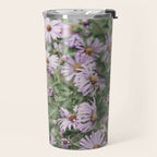 Joyful Little Flowers x purple modern botanical photograph Travel Mug Gallery Image 2
