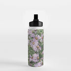 Joyful Little Flowers x purple modern botanical photograph Water Bottle Gallery Image 2