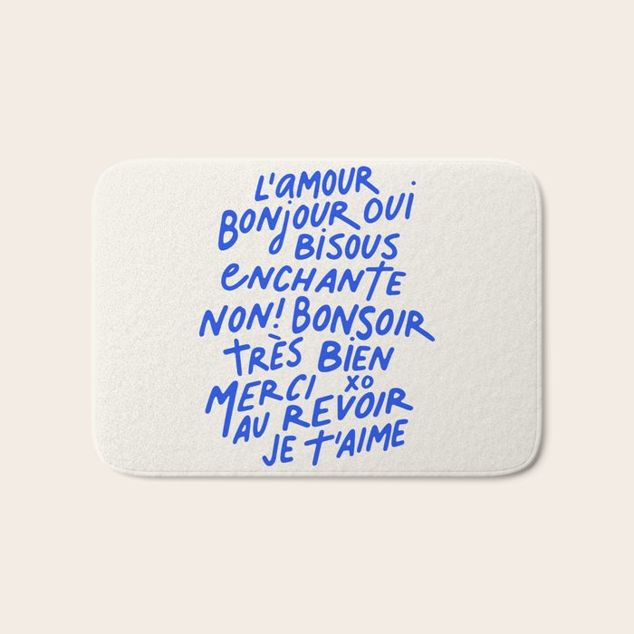 French Words Bath Mat Gallery Image 1