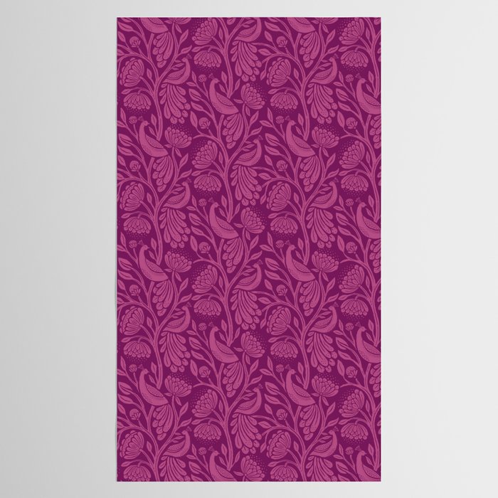 Peacock Dreams - berry Tablecloth Gallery Image 2