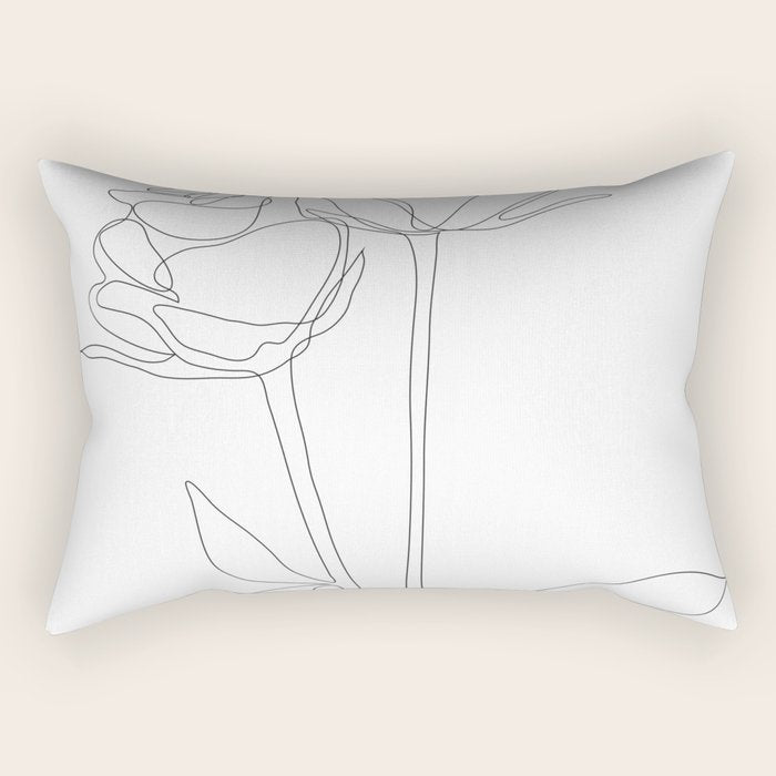Two Minimal Roses Rectangular Pillow Gallery Image 2