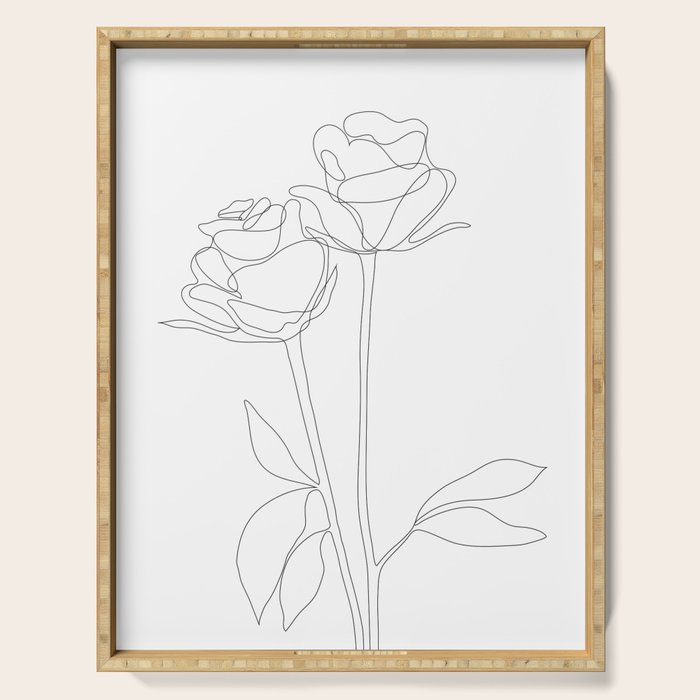 Two Minimal Roses Serving Tray Gallery Image 1