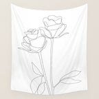 Two Minimal Roses Wall Tapestry Gallery Image 4