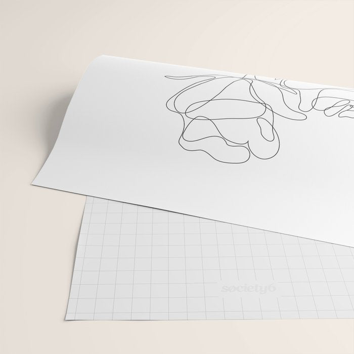 Two Minimal Roses Wrapping Paper Gallery Image 2
