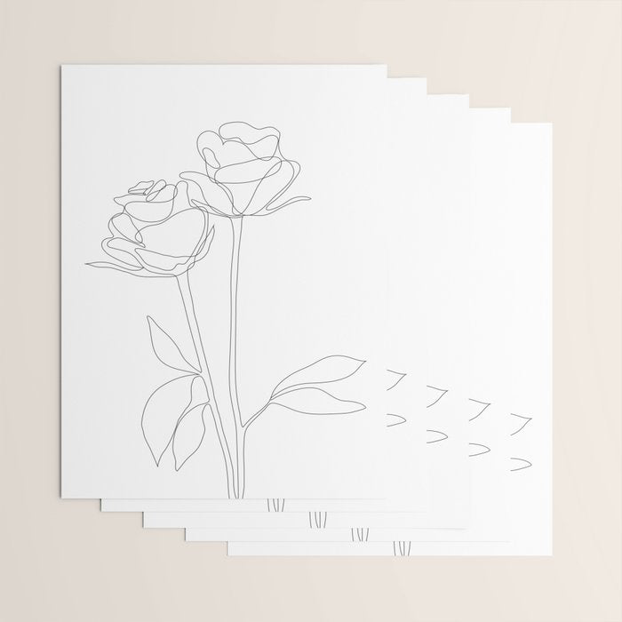 Two Minimal Roses Wrapping Paper Gallery Image 3