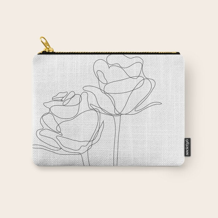 Two Minimal Roses Carry All Pouch Gallery Image 1