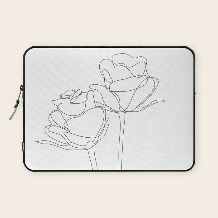 Two Minimal Roses Laptop Sleeve Gallery Image 1