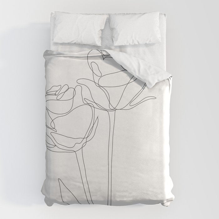 Two Minimal Roses Duvet Cover Gallery Image 6