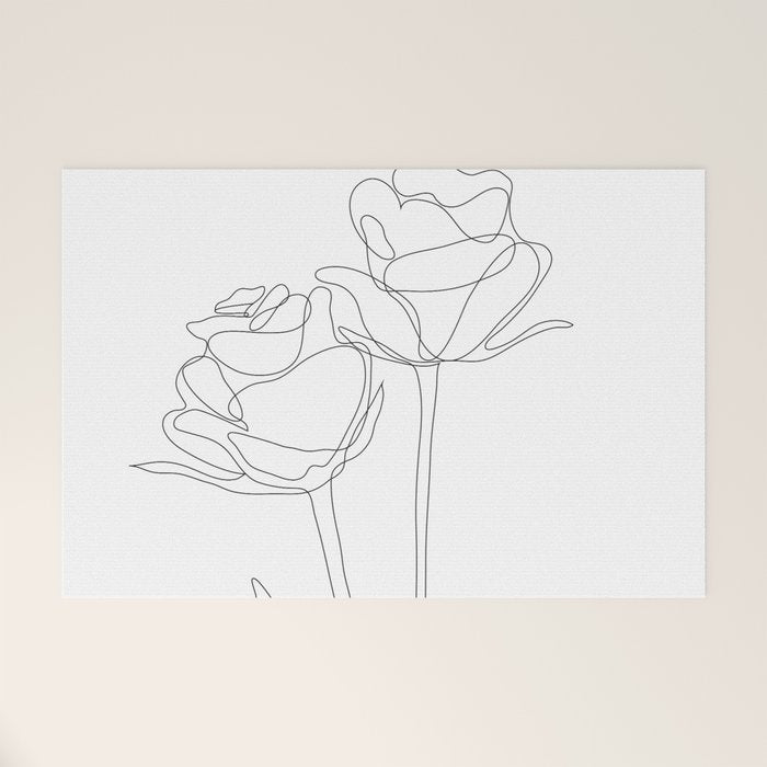 Two Minimal Roses Welcome Mat Gallery Image 1