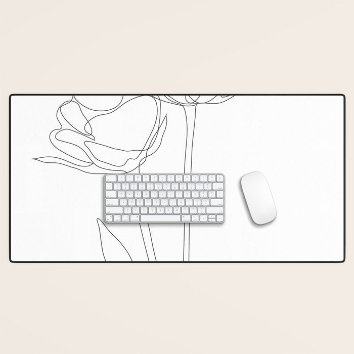 Two Minimal Roses Desk Mat Gallery Image 1