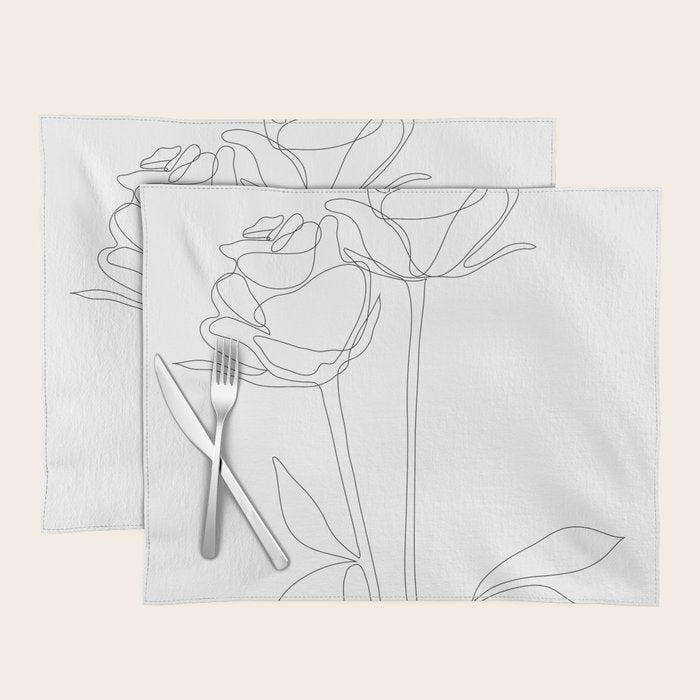 Two Minimal Roses Placemat Gallery Image 1