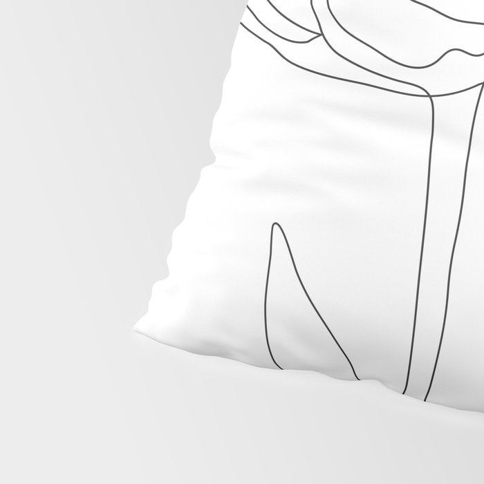 Two Minimal Roses Pillow Sham Gallery Image 4