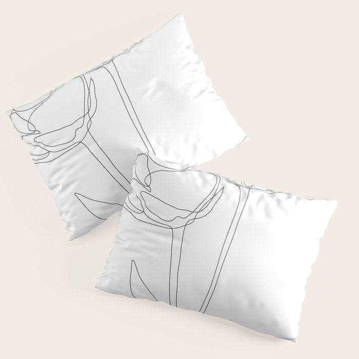 Two Minimal Roses Pillow Sham Gallery Image 1