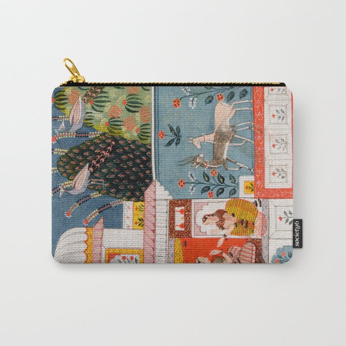 The Lonely Heroine with her Friend Indian Painted Illustration Carry All Pouch Gallery Image 1