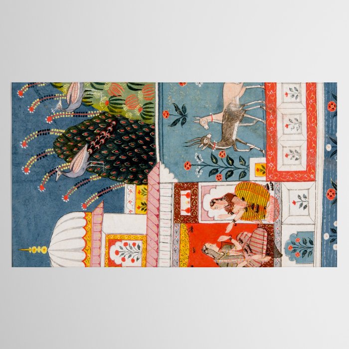 The Lonely Heroine with her Friend Indian Painted Illustration Tablecloth Gallery Image 2