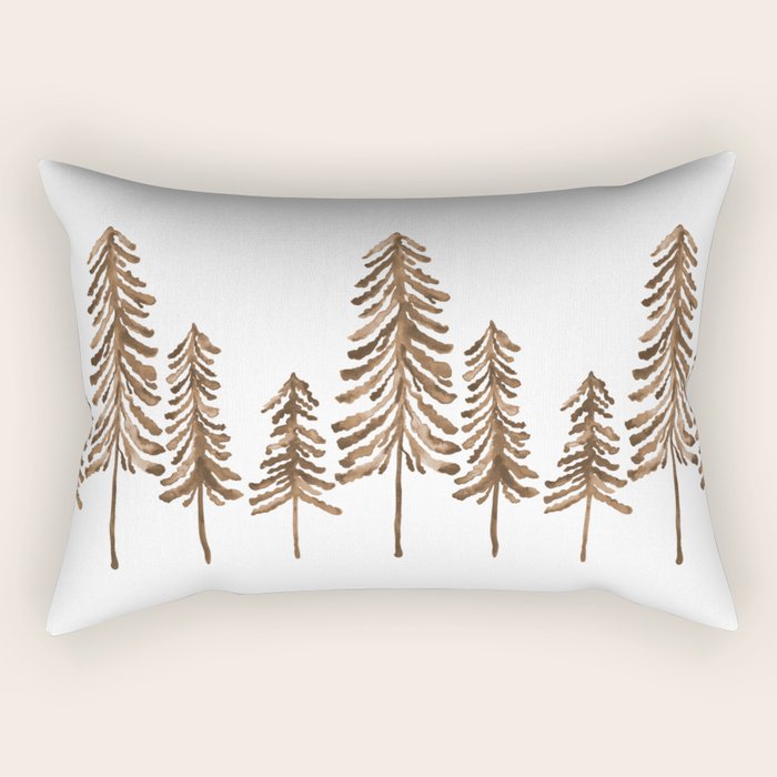 Pine Trees - Sepia Palette Rectangular Pillow Gallery Image 1