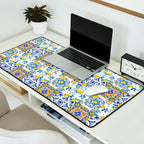 Summer, citrus ,Mediterranean style ,flowers,lemon fruit pattern  Desk Mat Gallery Image 2