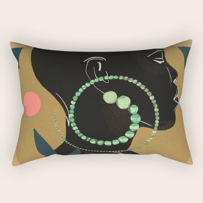 Abstract Art Tropical Girl Rectangular Pillow Gallery Image 1