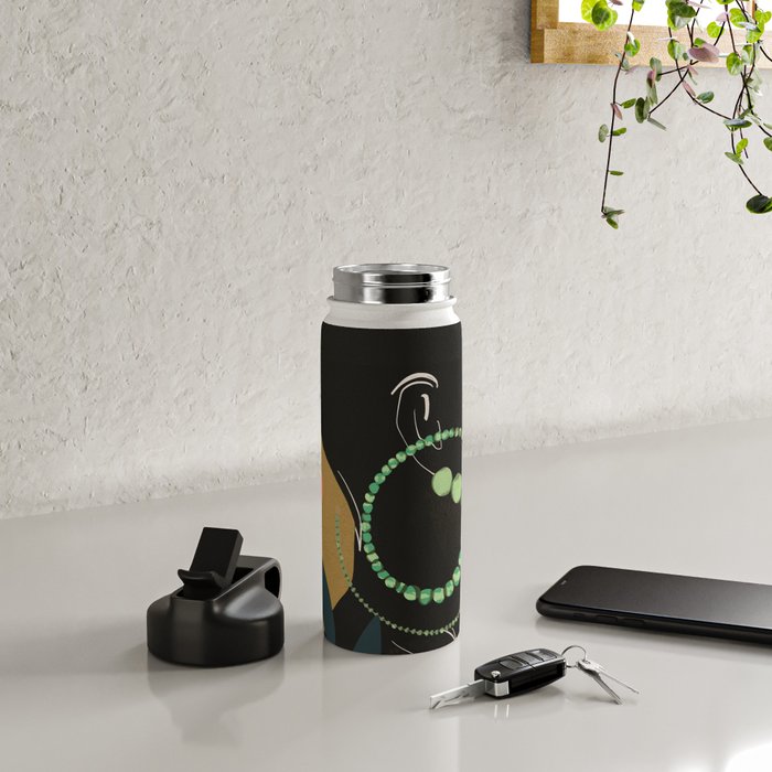 Abstract Art Tropical Girl Water Bottle Gallery Image 4
