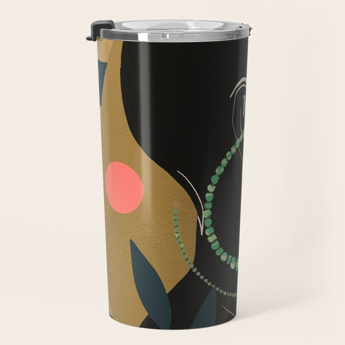 Abstract Art Tropical Girl Travel Mug Gallery Image 3