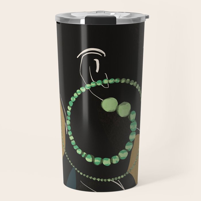 Abstract Art Tropical Girl Travel Mug Gallery Image 1