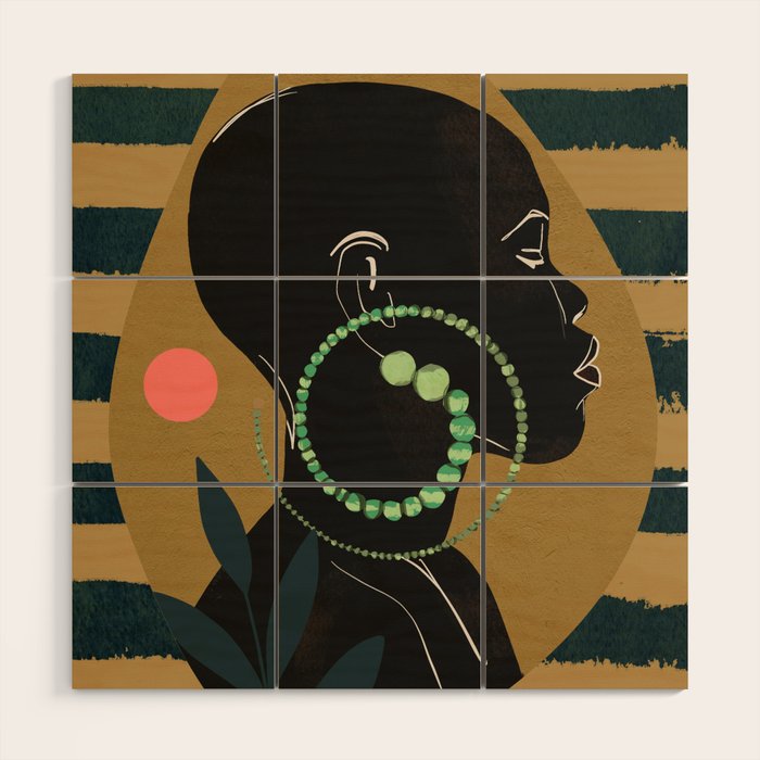 Abstract Art Tropical Girl Wood Wall Art Gallery Image 1