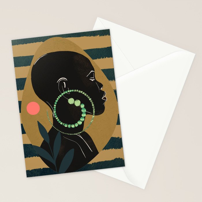 Abstract Art Tropical Girl Stationery Card Gallery Image 2