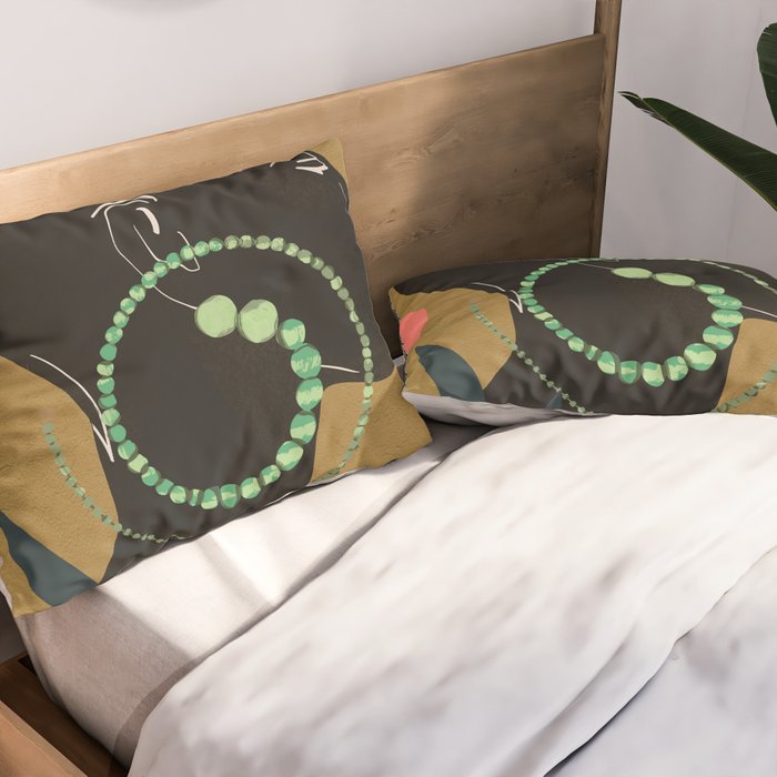 Abstract Art Tropical Girl Pillow Sham Gallery Image 2