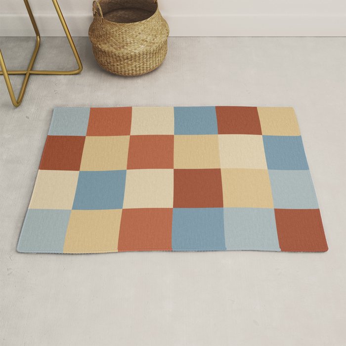 Bold Retro Checks Pattern - Large XX Rug Gallery Image 1