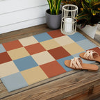 Bold Retro Checks Pattern - Large XX Outdoor Rug Gallery Image 2