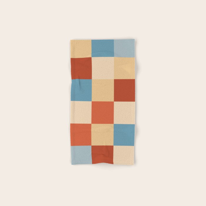 Bold Retro Checks Pattern - Large XX Bath Towel Gallery Image 1