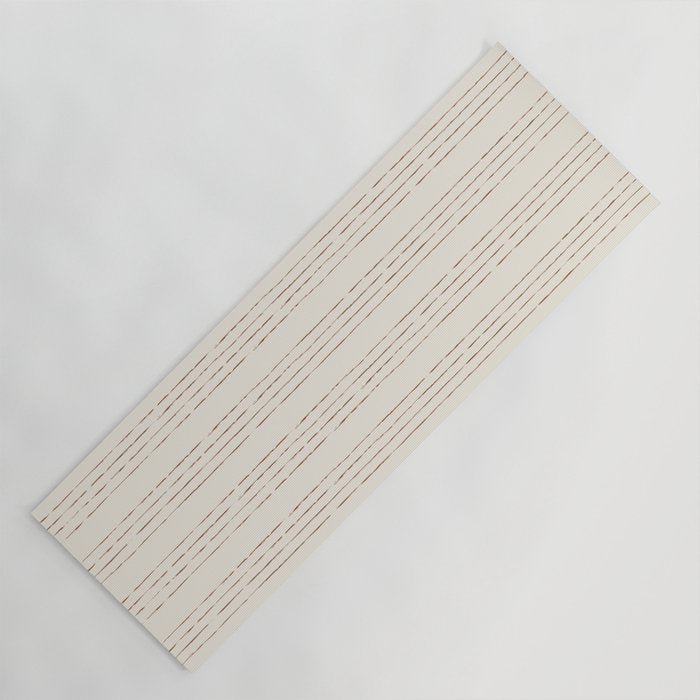Lines #5 (Cream & Chocolate) Yoga Mat Gallery Image 1