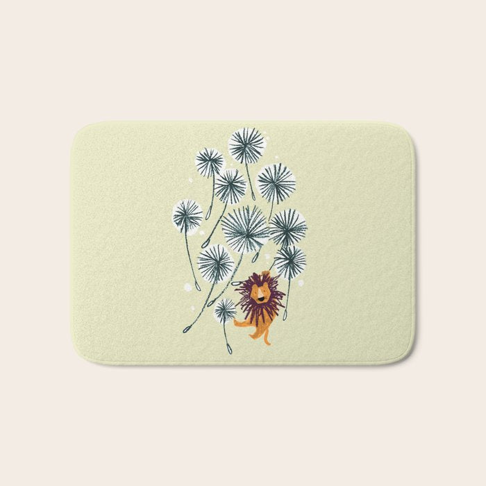 Lion on dandelion Bath Mat Gallery Image 1