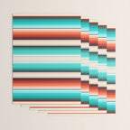 Navajo White, Turquoise and Burnt Orange Southwest Serape Blanket Stripes Wrapping Paper Gallery Image 3