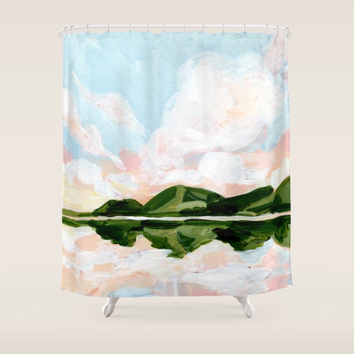 Mirrored Landscape Shower Curtain Gallery Image 1
