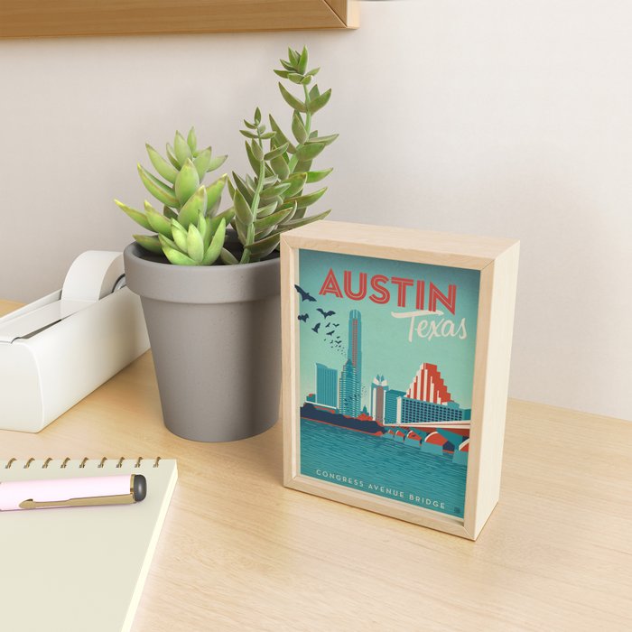 Vintage travel poster-Texas-Austin. Mini Art Print Gallery Image 2