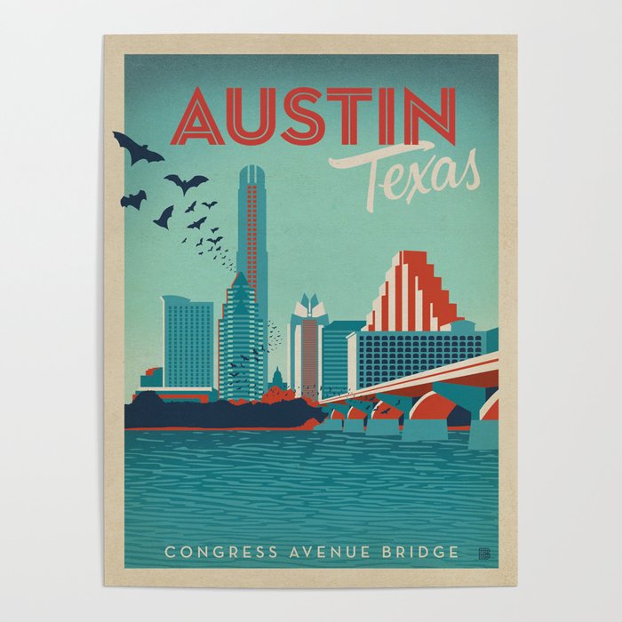 Vintage travel poster-Texas-Austin. Poster Gallery Image 1