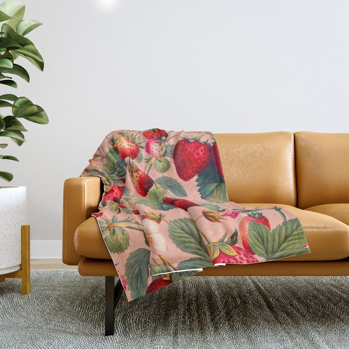 Strawberry Fields Forever V Throw Blanket Gallery Image 1