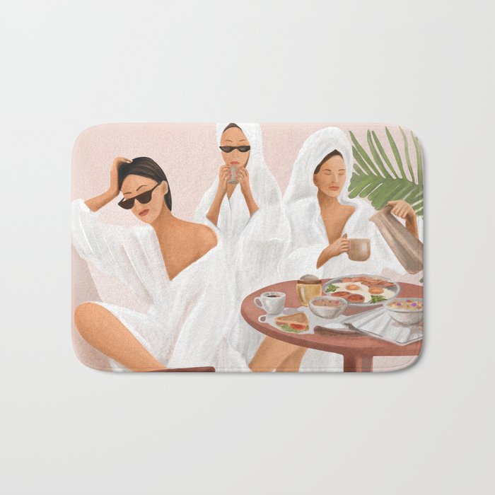 Weekend morning with friends Bath Mat Gallery Image 1
