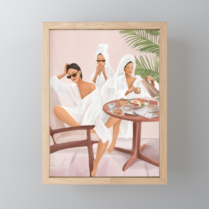 Weekend morning with friends Mini Art Print Gallery Image 1