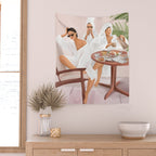 Weekend morning with friends Wall Tapestry Gallery Image 2