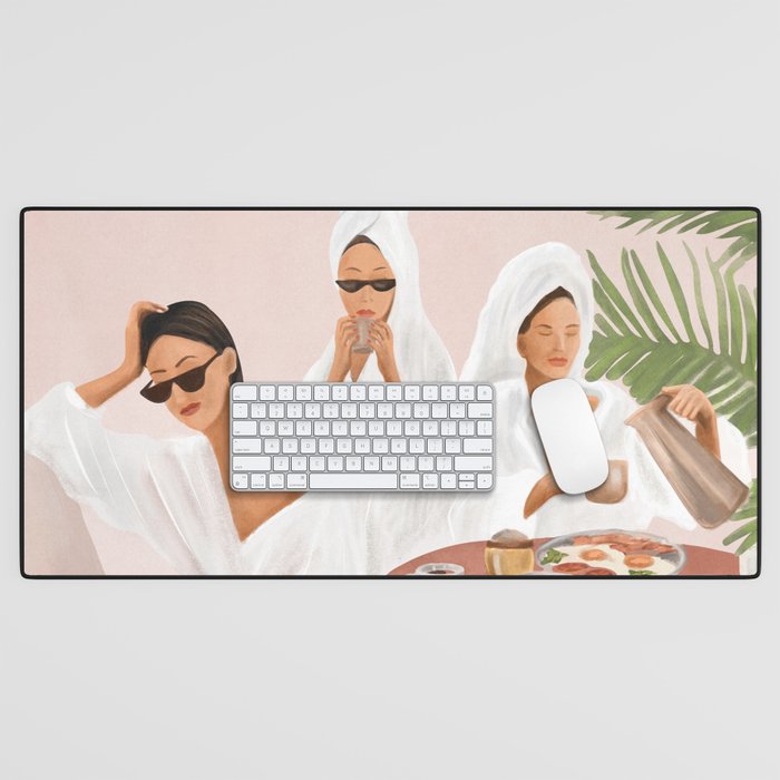 Weekend morning with friends Desk Mat Gallery Image 1