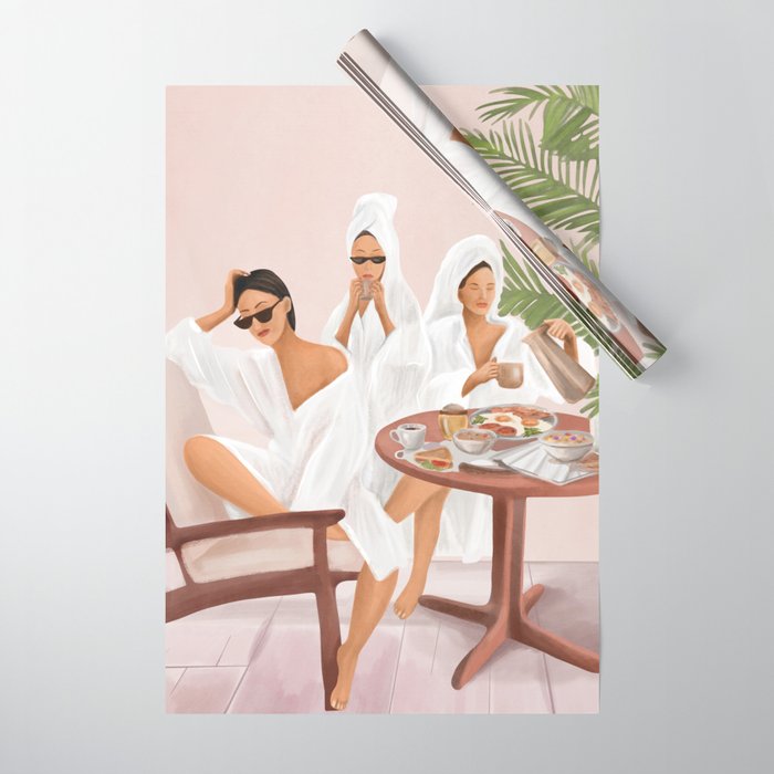 Weekend morning with friends Wrapping Paper Gallery Image 1