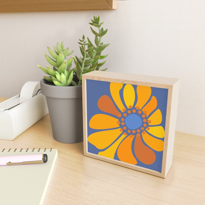 Sunflower Party 70s Floral Design  Mini Art Print Gallery Image 2
